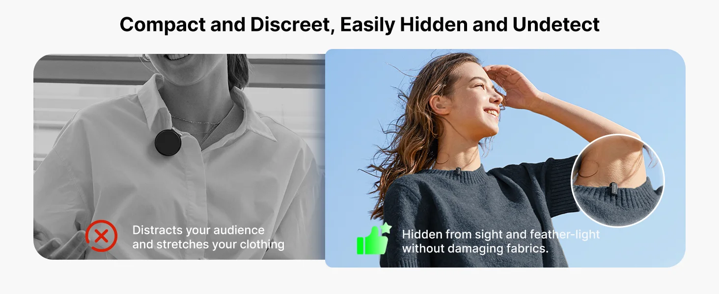 BOYA mini 2-01 Wireless Lavalier Microphone Type-C & Lightning, 48kHz/24-Bit, Black - Thumbnail 10