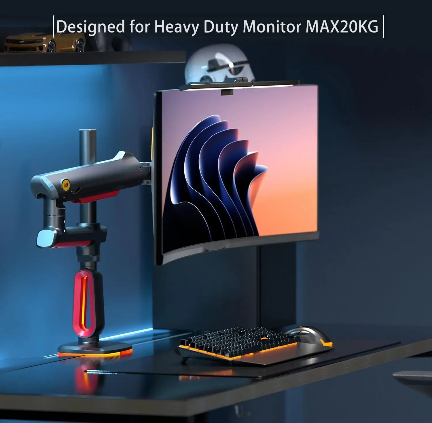 North Bayou L70 Gaming RGB Monitor Arm Desk Mount for 32-inch to 60-inch Monitors - Image 7