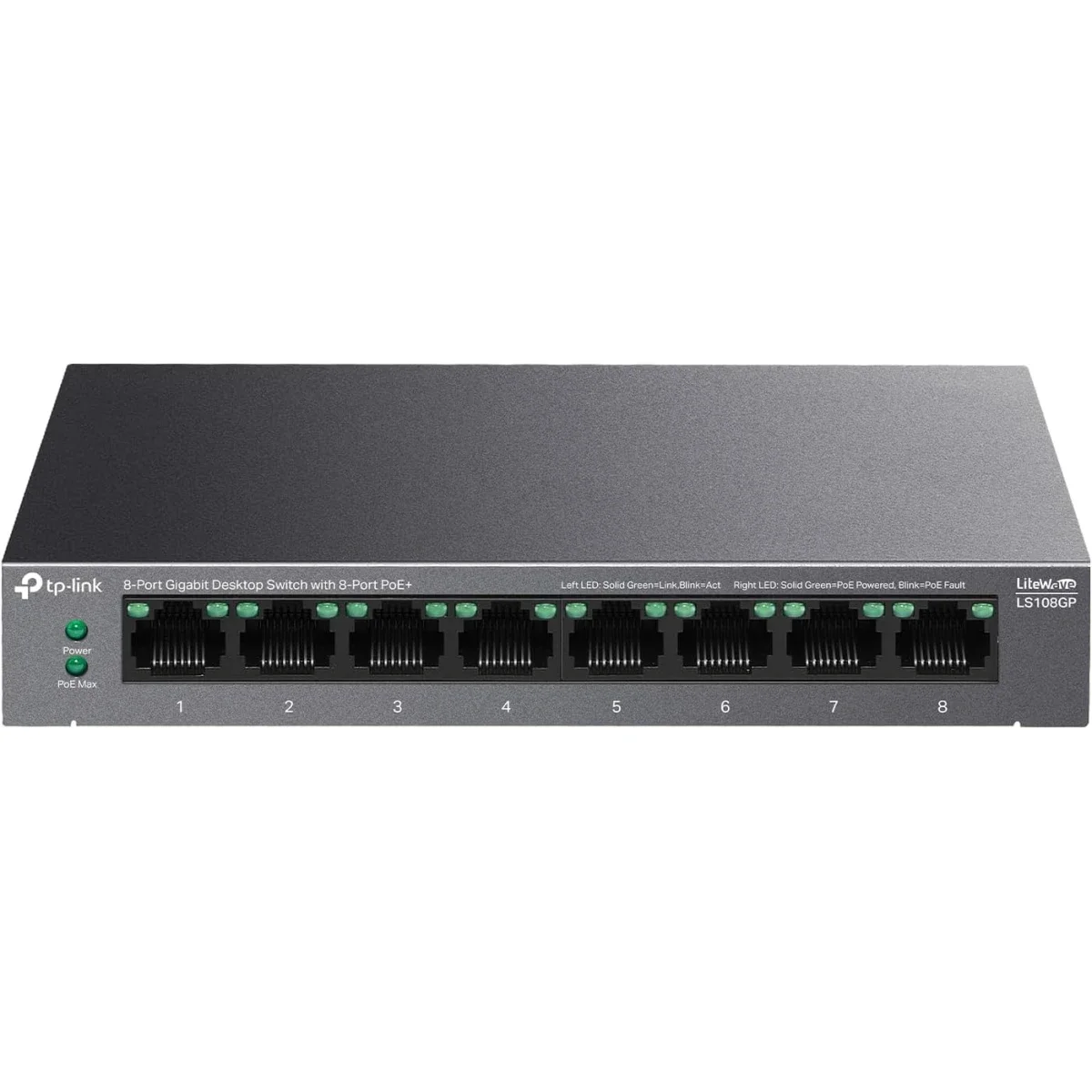 سويتش شبكة TP-LINK LS108GP جيجابت PoE+ بـ 8 منافذ 62W - Image 1