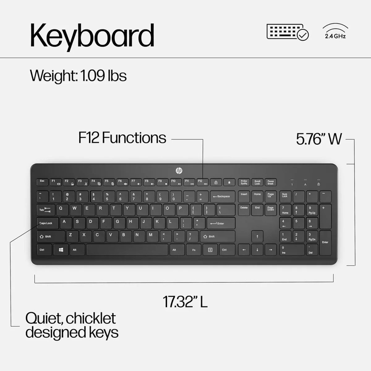 مجموعة لوحة مفاتيح وفأرة لاسلكية HP 235 بتخطيط عربي/إنجليزي 2.4 جيجاهرتز أسود - Image 8
