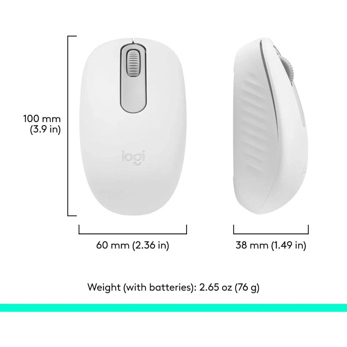 ماوس Logitech M196 لاسلكي بتقنية Bluetooth صغير الحجم - أوف وايت - Thumbnail 7