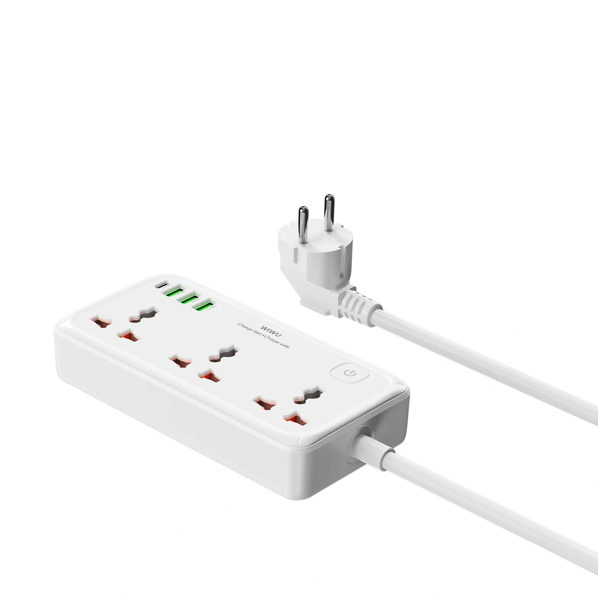 مشترك كهرباء WIWU Wi-S005 7 في 1 بقدرة 30 واط مع 3 مقابس عالمية و3 USB وUSB-C - قابس بريطاني - Image 16