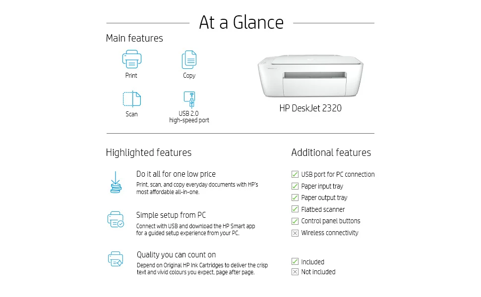 طابعة HP DeskJet 2320 الكل في واحد ملونة نافثة للحبر للمنزل - Image 11