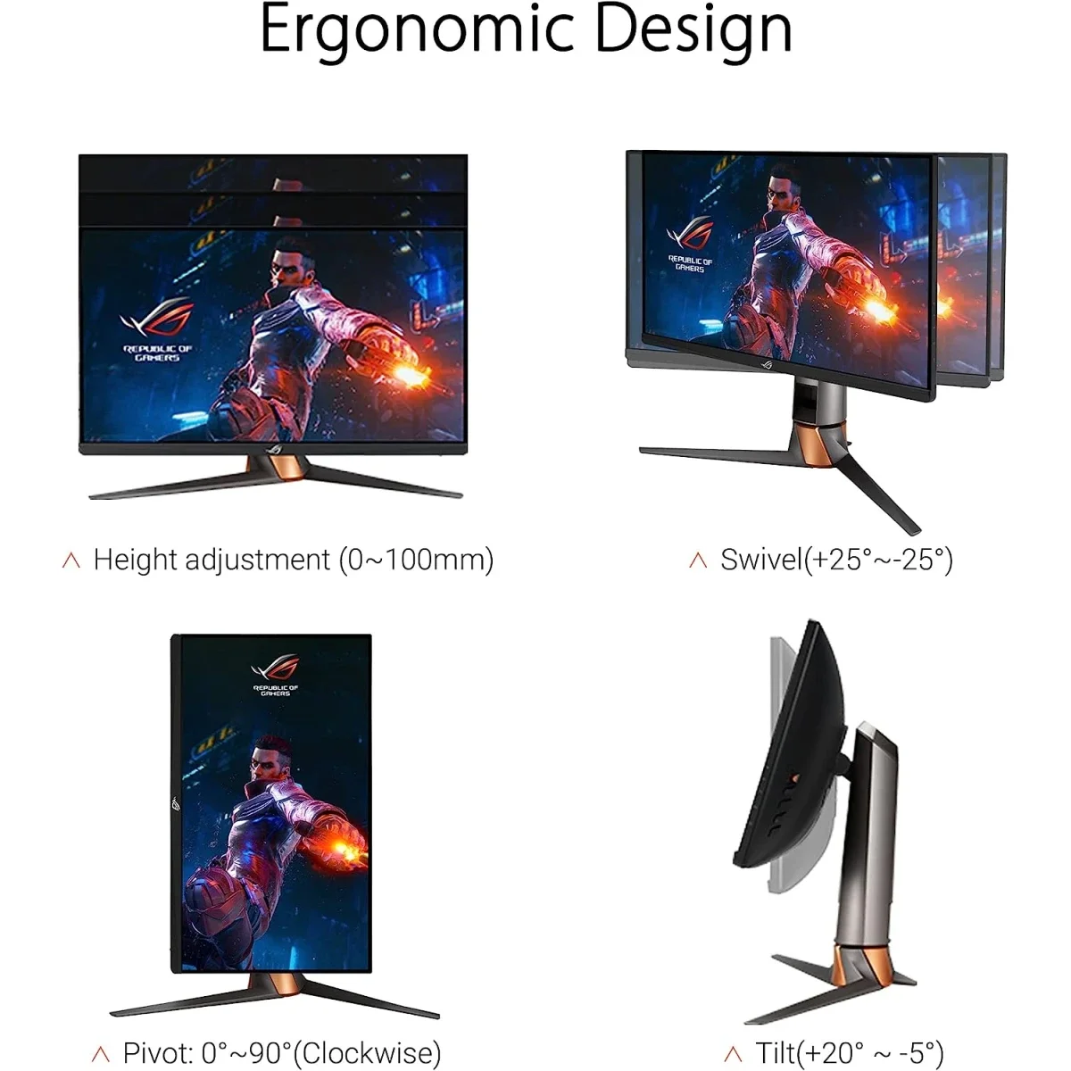 Asus ROG Swift PG27AQN 27-Inch QHD Fast IPS 360Hz Gaming Monitor - Thumbnail 6