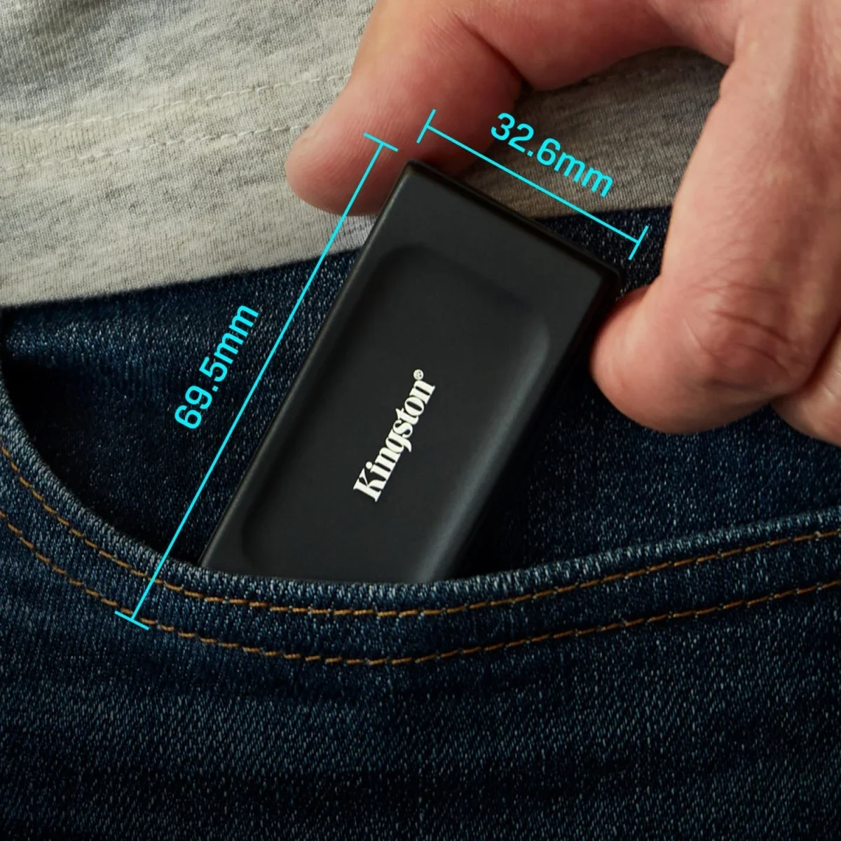 وحدة تخزين SSD خارجية Kingston XS1000 سعة 1TB بمنفذ USB-C - Thumbnail 2