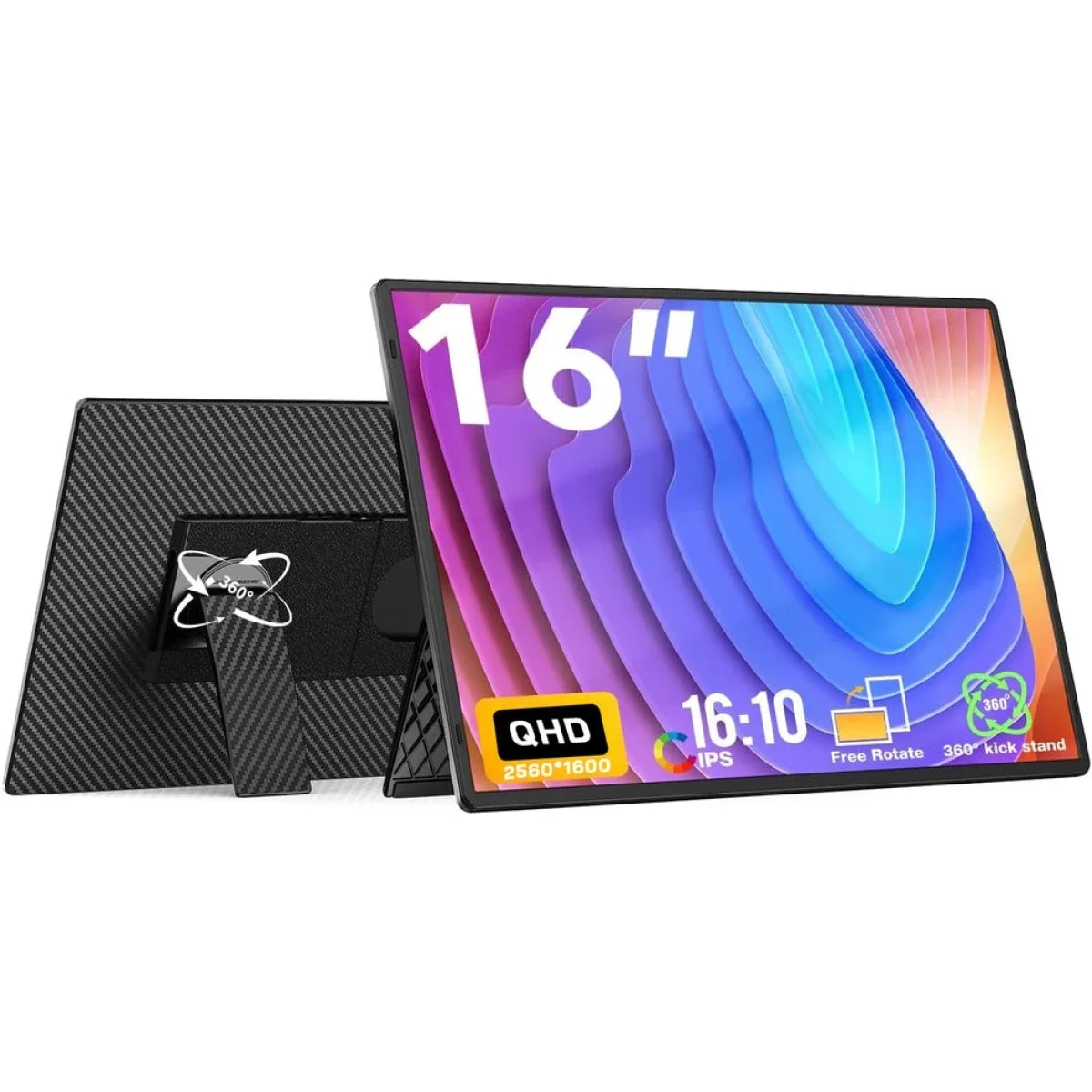 شاشة محمولة V2COM N3 Pro 16 إنش IPS بدقة 2.5K QHD مع سماعات