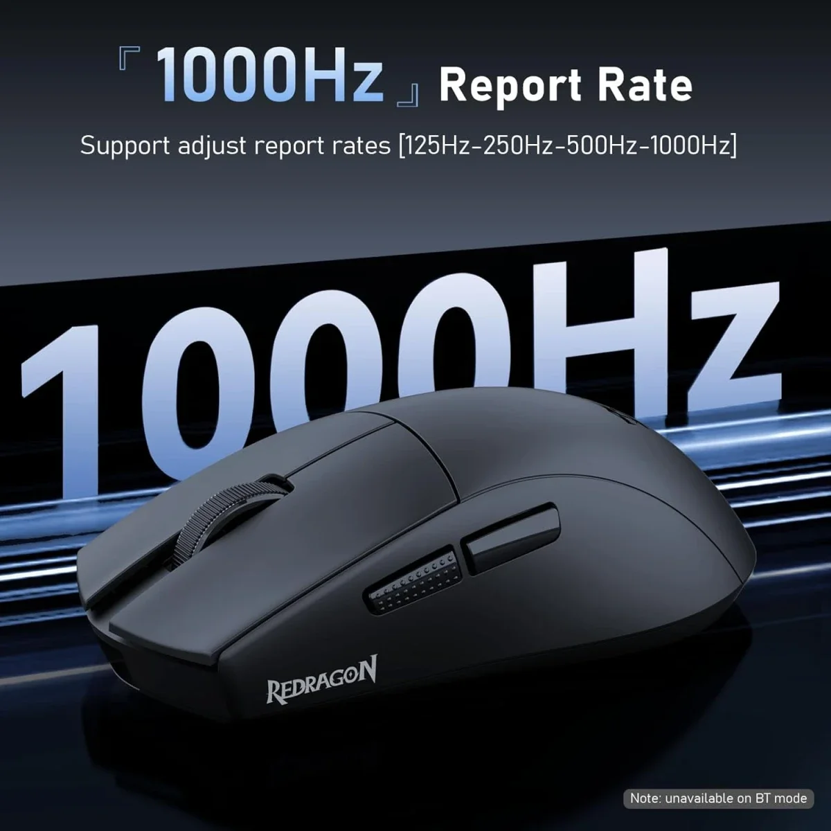 ماوس ألعاب Redragon K1NG M999 لاسلكي فائق الخفة ثلاثي الاتصال مع قاعدة شحن RGB، أسود، 45000 DPI - Thumbnail 6
