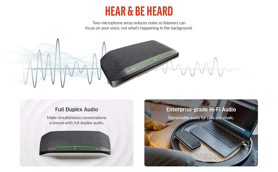 Poly Sync 10 USB Speakerphone with Dual Microphones - Thumbnail 8