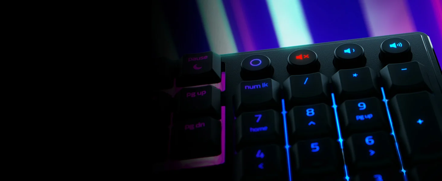 Razer Ornata V3 Low-Profile Mecha-Membrane Gaming Keyboard with 10-Zone RGB Lighting - Black - Thumbnail 9