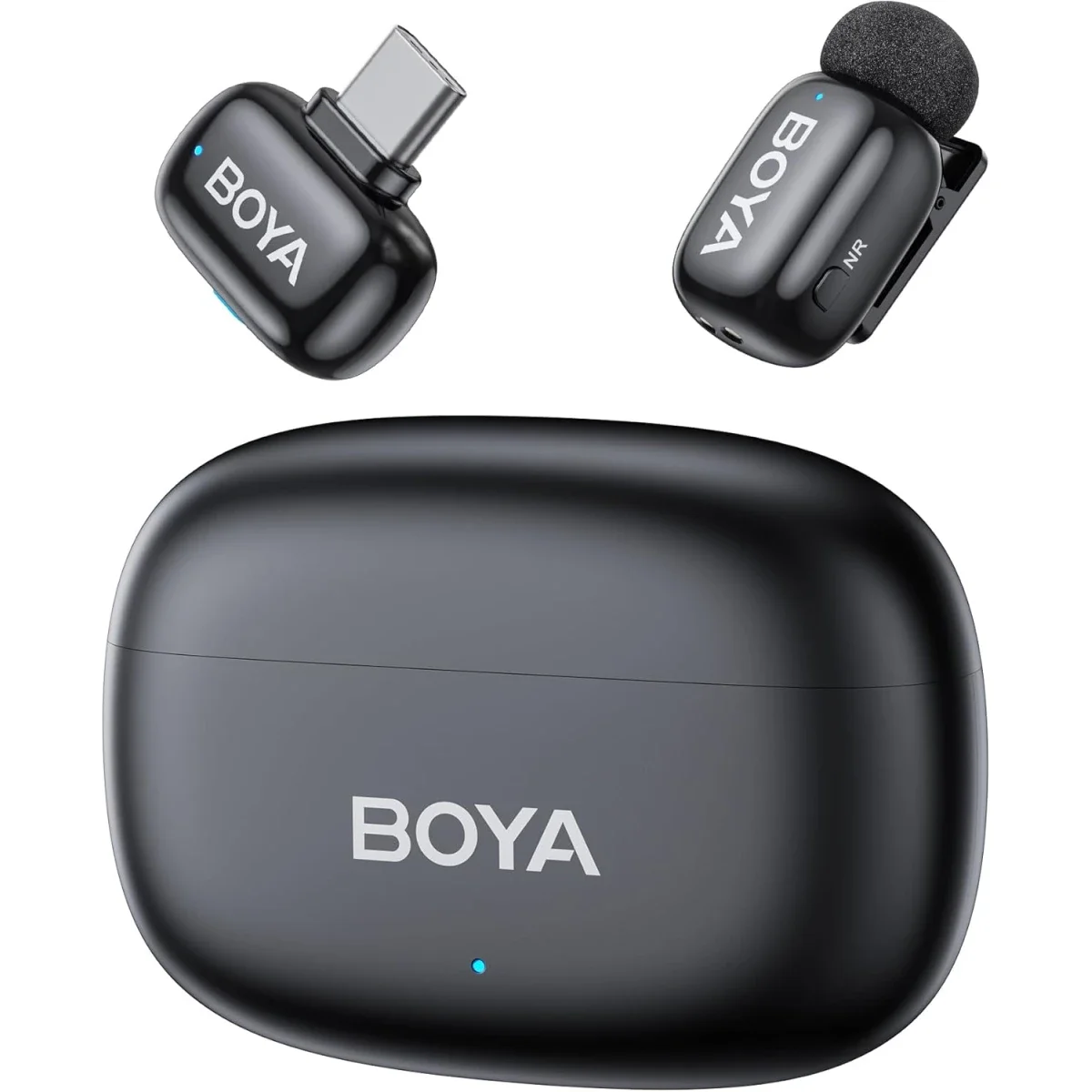 ميكروفون لافالير لاسلكي Boya mini 2-05 مع مستقبل USB-C وعلبة شحن