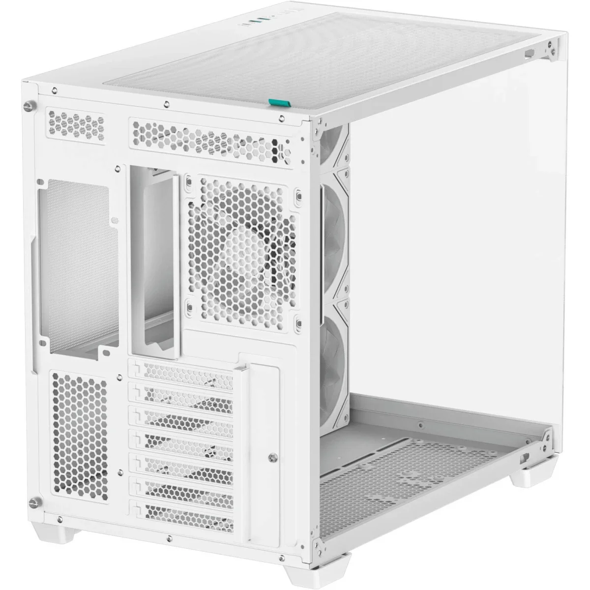 هيكل كمبيوتر DeepCool CG530 4F بانورامي ATX ميد تاور مع 4 مراوح مثبتة مسبقًا وتصميم ثنائي الحجرة، أبيض - Image 6