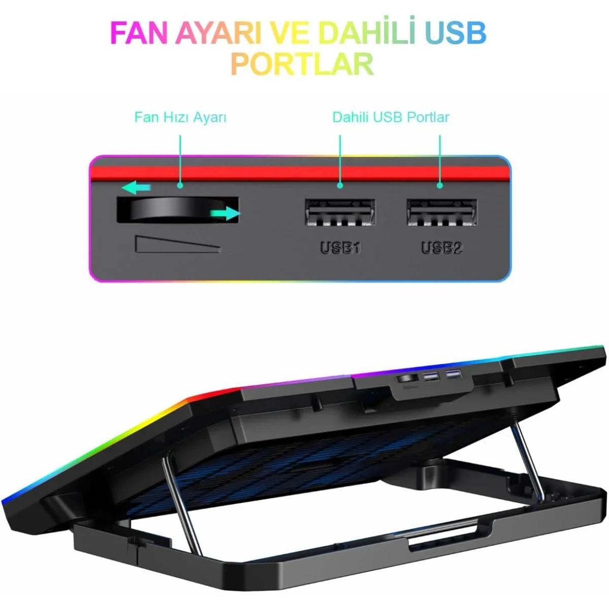 HAVIT HV-F2069 4-Fan LED Laptop Cooling Pad for Up to 17-Inch Laptops - Thumbnail 3