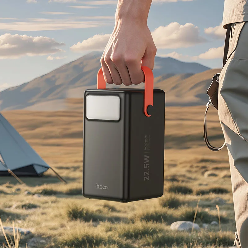 HOCO J142 Surpass 100000mAh Power Bank, 22.5W Fast Charging, 7 Output Ports, Black - Thumbnail 12