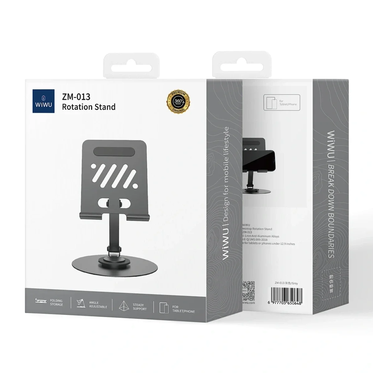 حامل هاتف وجهاز لوحي WIWU ZM-013 معدني دوار 360°
