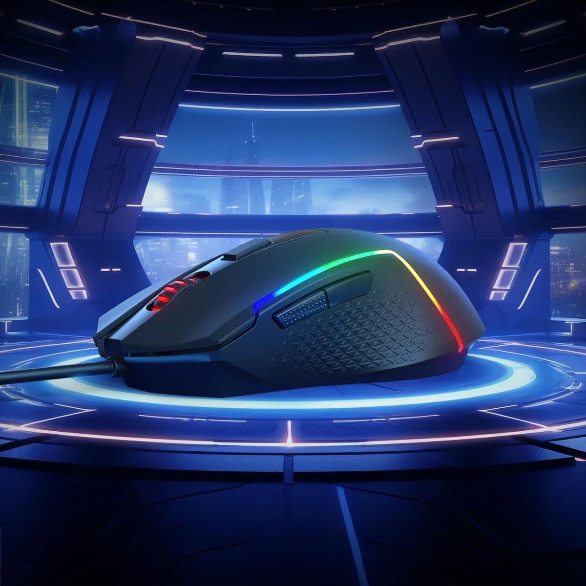 ماوس ألعاب سلكي Redragon M616 RGB بدقة 10000 DPI و6 أزرار قابلة للبرمجة - Thumbnail 7