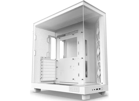 NZXT H6 Flow Compact Dual-Chamber Mid-Tower Gaming Case White - Image 3