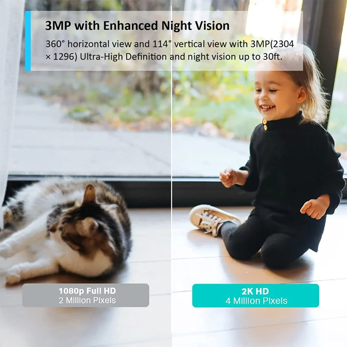 TP-LINK Tapo C210 2K 3MP Pan/Tilt Home Security Wi‑Fi Camera - Thumbnail 3