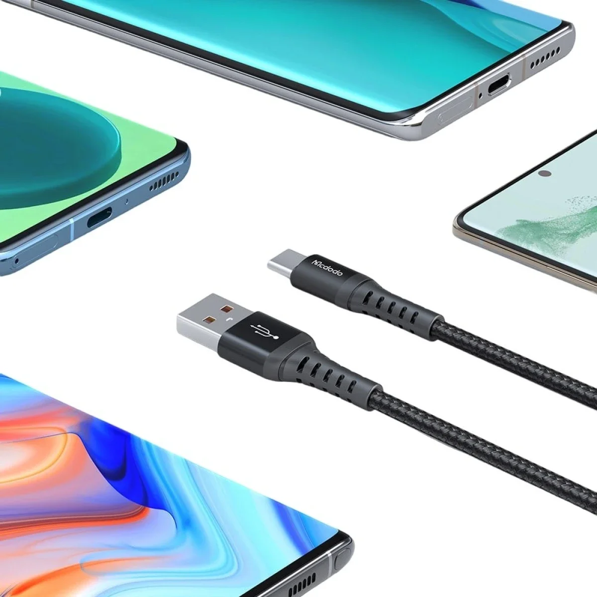 كيبل شحن سريع Mcdodo CA-2271 من USB-A إلى USB-C بطول 1 متر، أسود - Thumbnail 2