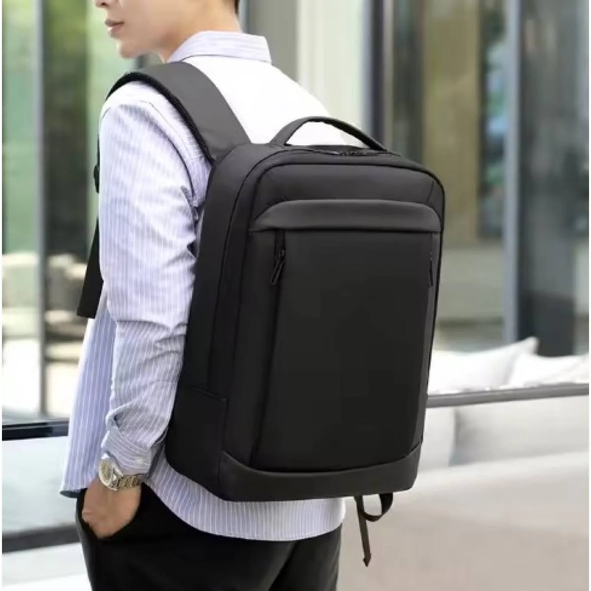 Black Waterproof Business Backpack for Laptops up to 17 Inch - Image 7