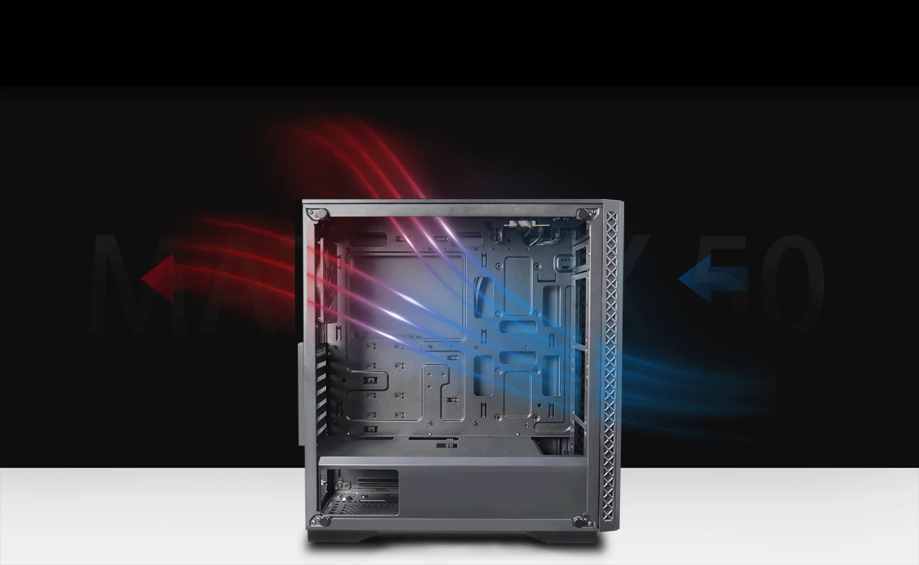 DeepCool MATREXX 50 Tempered Glass Mid-Tower Gaming Case with 4 ARGB Fans - Black - Image 11