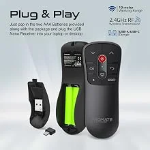 جهاز تحكم بالعروض اللاسلكي Promate ProPointer بمنفذي USB-A وUSB-C ومؤشر ليزر 50 متر ومدى 10 متر - Thumbnail 10