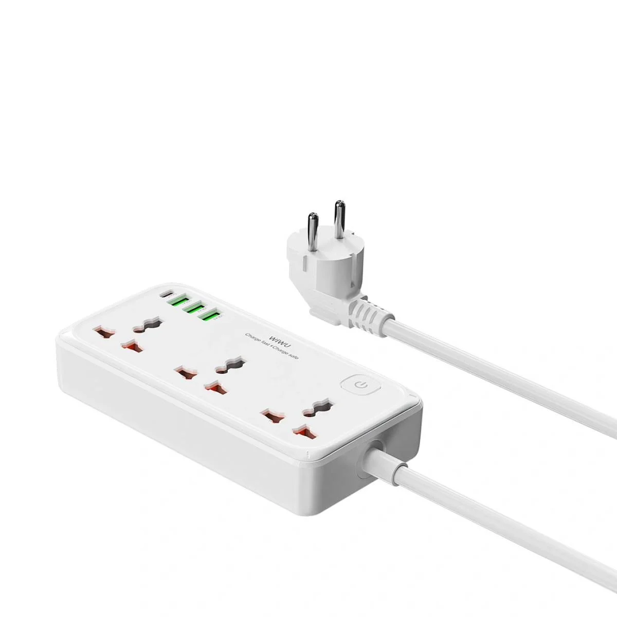 مشترك كهرباء WIWU Wi-S005 7 في 1 بقدرة 30 واط مع 3 مقابس عالمية و3 USB وUSB-C - قابس بريطاني - Image 3
