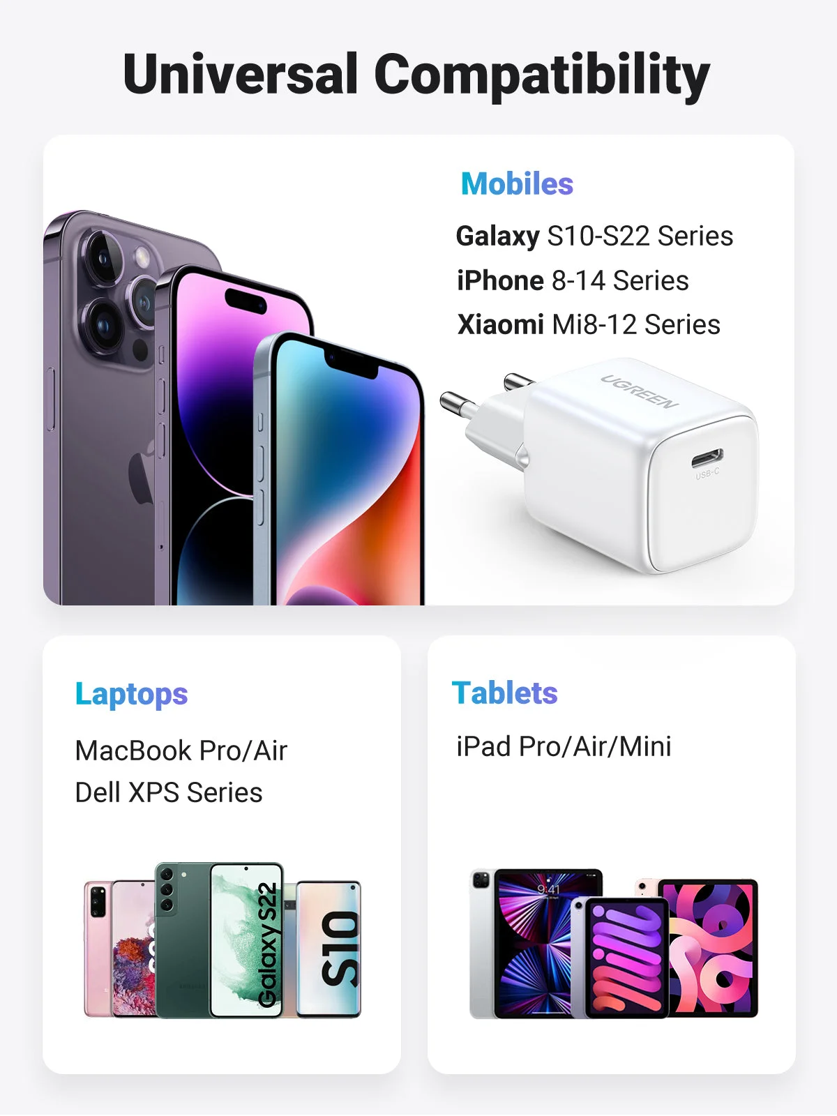 شاحن UGREEN Nexode 15324 سريع USB-C PD بتقنية GaN بقدرة 20W - Thumbnail 11