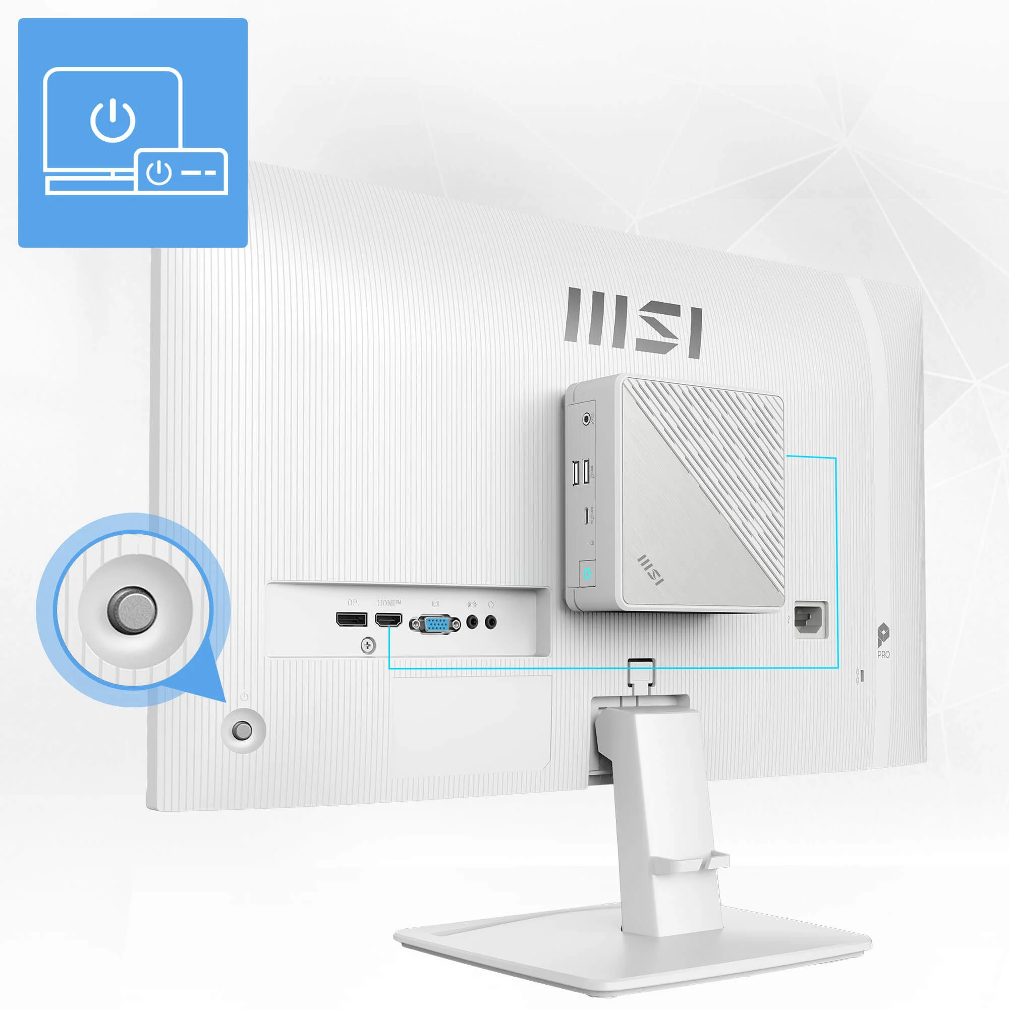 MSI 25-Inch IPS Full HD 120Hz 1ms Business Monitor PRO MP251W E2 - White - Thumbnail 16