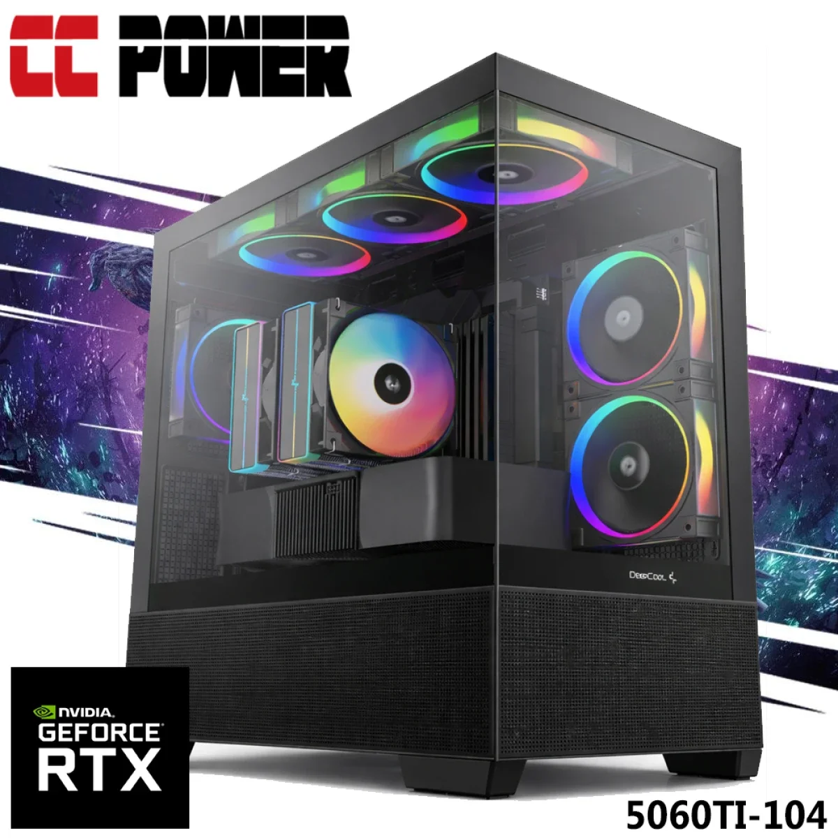 كمبيوتر ألعاب City Center Computers CC Power 5060TI-104 بمعالج AMD Ryzen 5 8400F وكرت RTX 5060 Ti وذاكرة 16GB DDR5 وSSD سعة 500 GB - Image 1