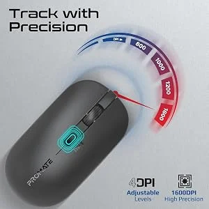 طقم كيبورد وماوس Promate ProCombo-13 لاسلكي 2.4GHz كامل الحجم ونحيف بدقة 1600 DPI - Thumbnail 14