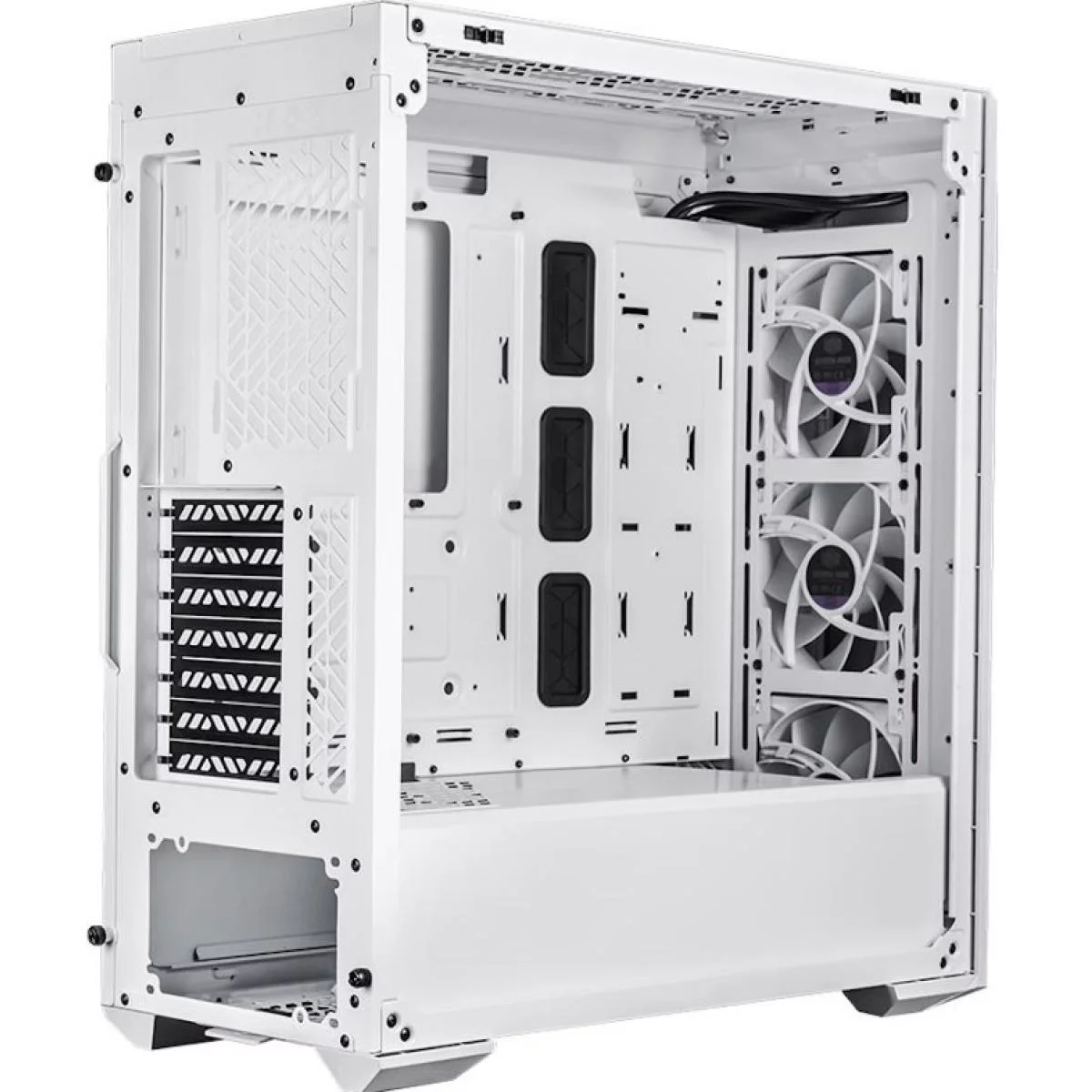 هيكل ألعاب Cooler Master ميد تاور أبيض مع 3 مراوح CF120 ARGB وإضاءة ARGB وزجاج مقوى MasterBox 520 Mesh ARGB - Thumbnail 2