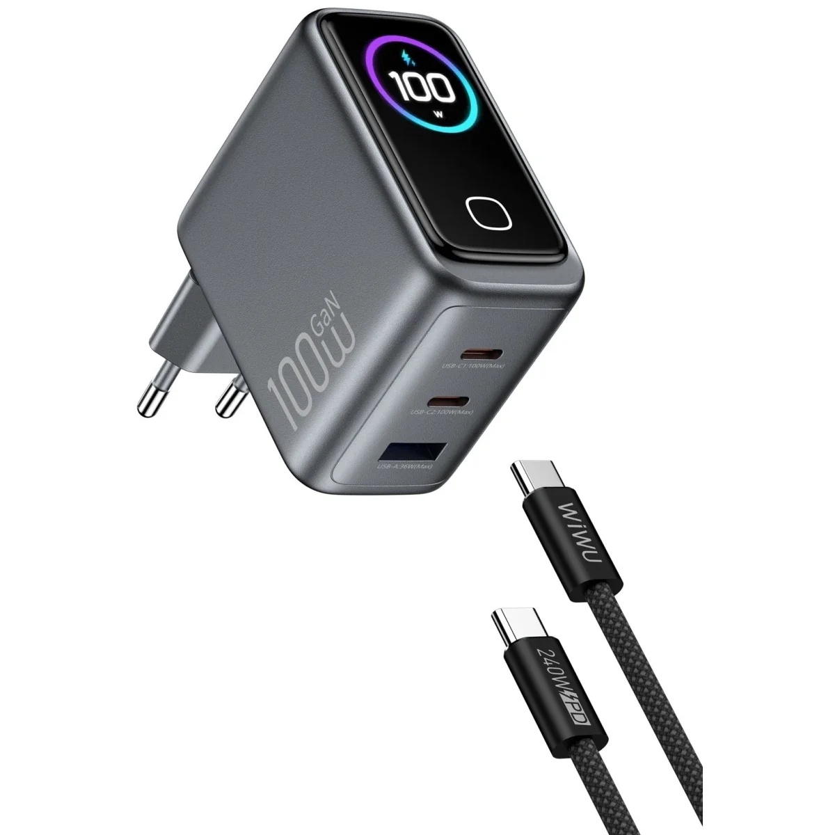 WIWU Voyager CHG300 100W GaN PD/QC Wall Charger Combo - Image 3