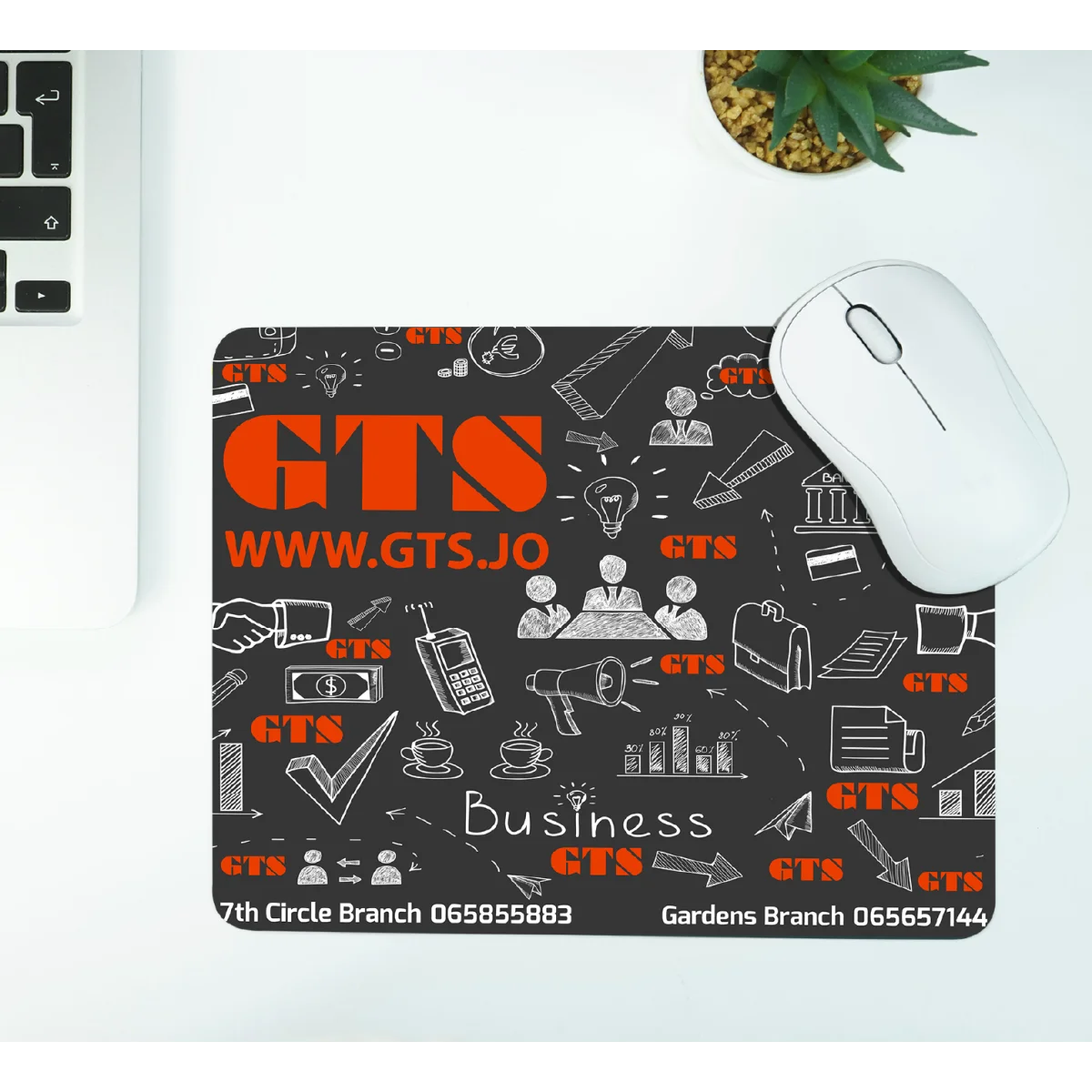 ماوس باد GTS غير قابلة للانزلاق 21 × 26 سم بقاعدة مطاطية للكمبيوتر واللابتوب