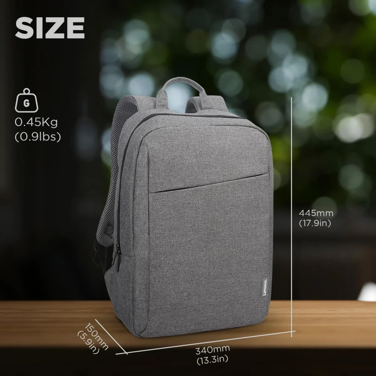 Lenovo B210 Laptop Backpack for 16-Inch Laptop/Tablet, Grey - Thumbnail 6