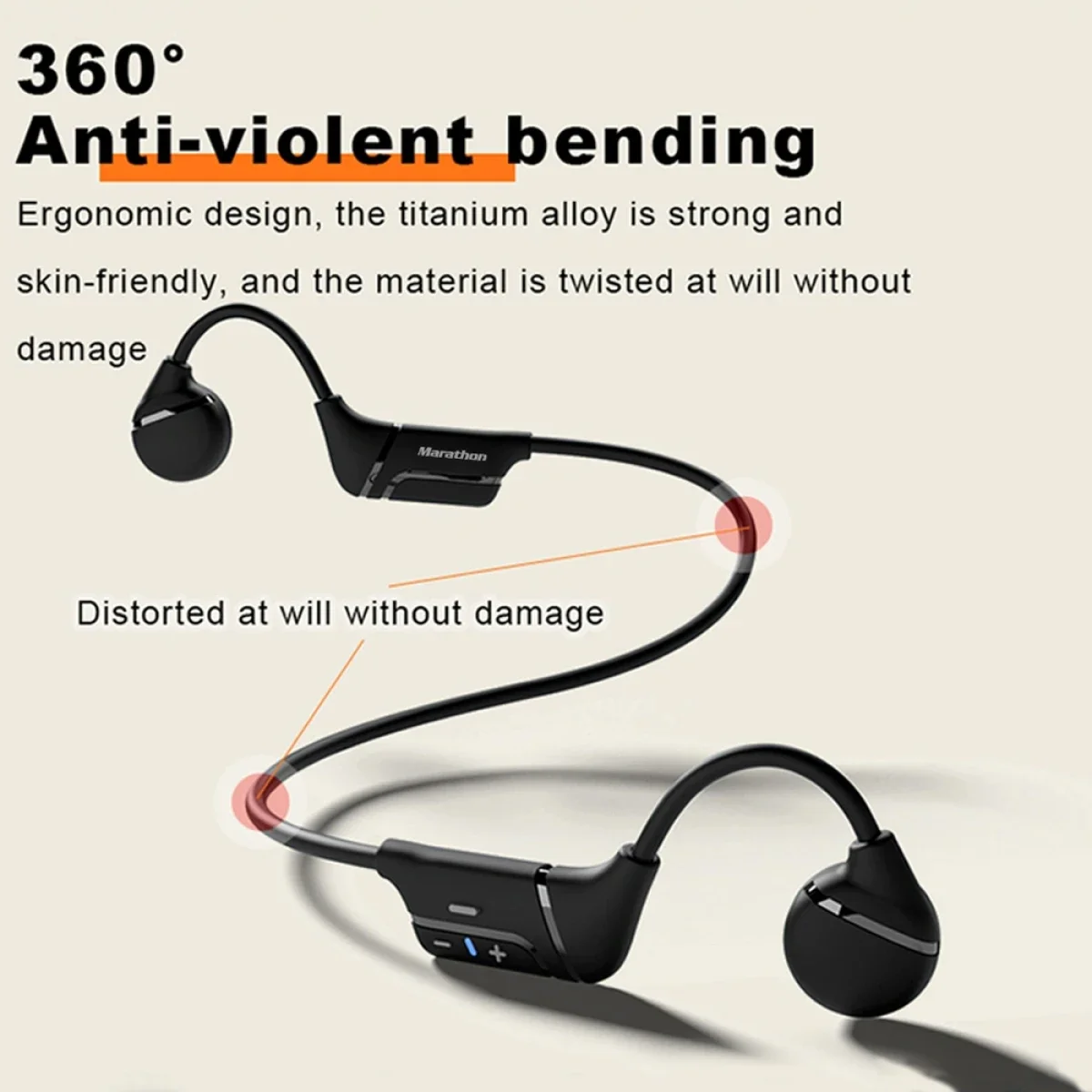 WIWU Marathon MA1 Wireless Bone Conduction Headphones Bluetooth 5.0 Black - Image 5