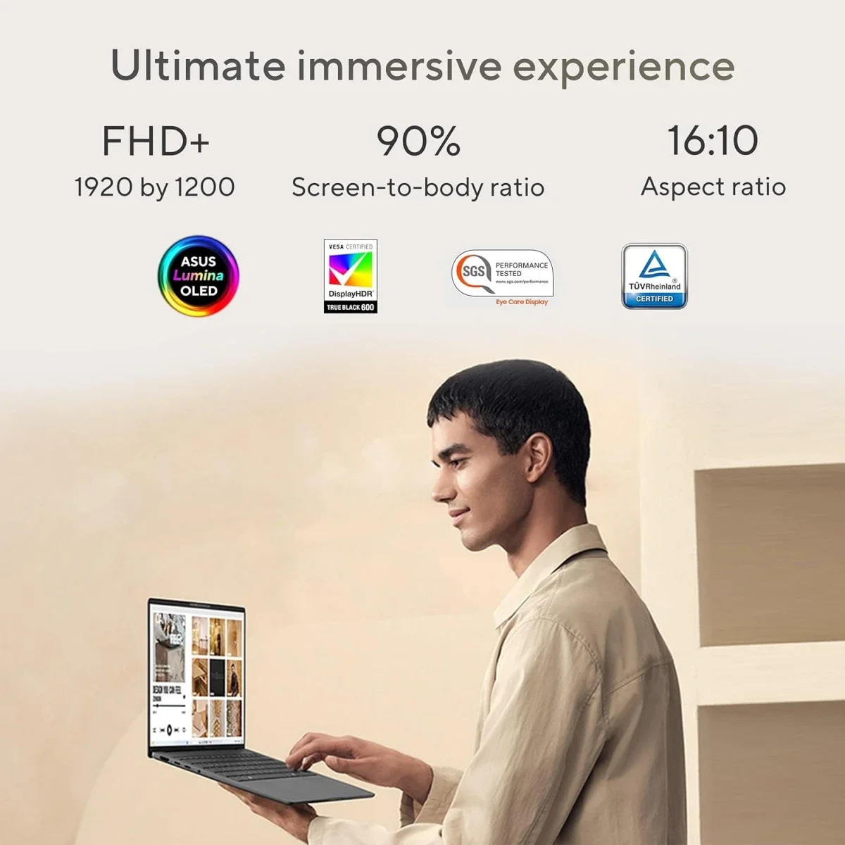 Asus Zenbook A14 (2024) UX3407RA Laptop 14.0-inch OLED Snapdragon X Elite X1E-78-100 16GB RAM 1TB SSD Iceland Gray - Image 2