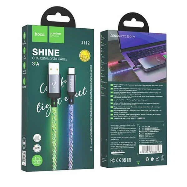 HOCO U112 USB-A to Type-C Data & Charging Shine Cable 1m