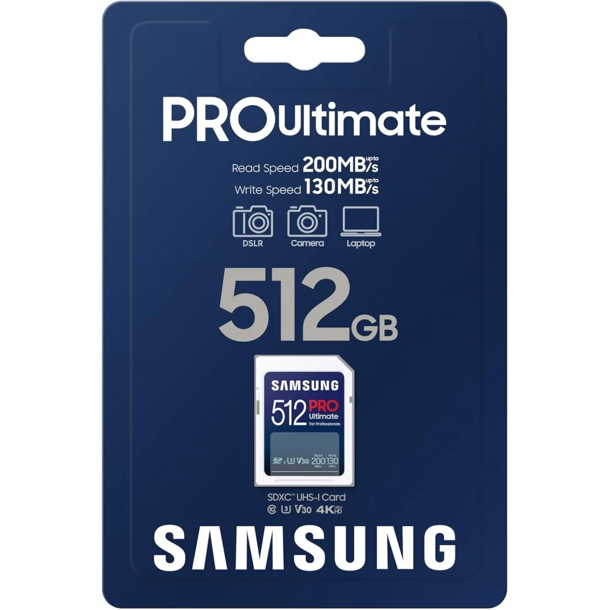 بطاقه ذاكره Samsung PRO Ultimate SDXC سعه 512GB بسرعه تصل الي 200 MB/s