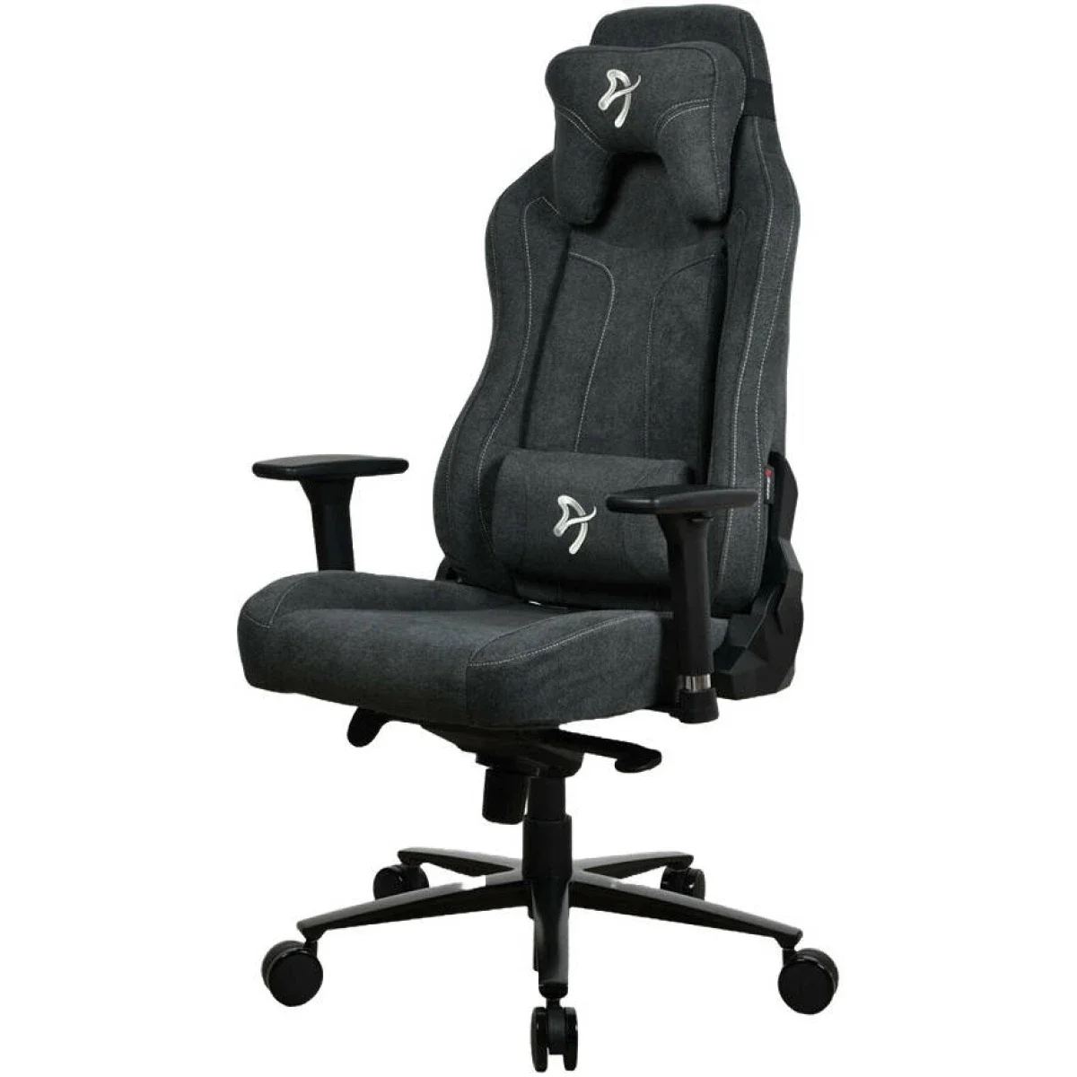 كرسي ألعاب Arozzi Vernazza Soft Fabric قماشي مع مساند ذراع 3D - رمادي داكن - Image 4
