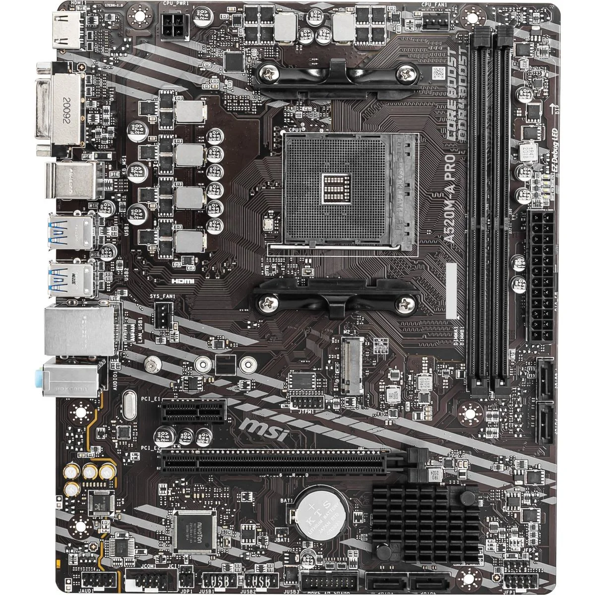 لوحة أم MSI A520M-A PRO بشريحة AMD A520 وحجم Micro-ATX وذاكرة DDR4 - Image 2