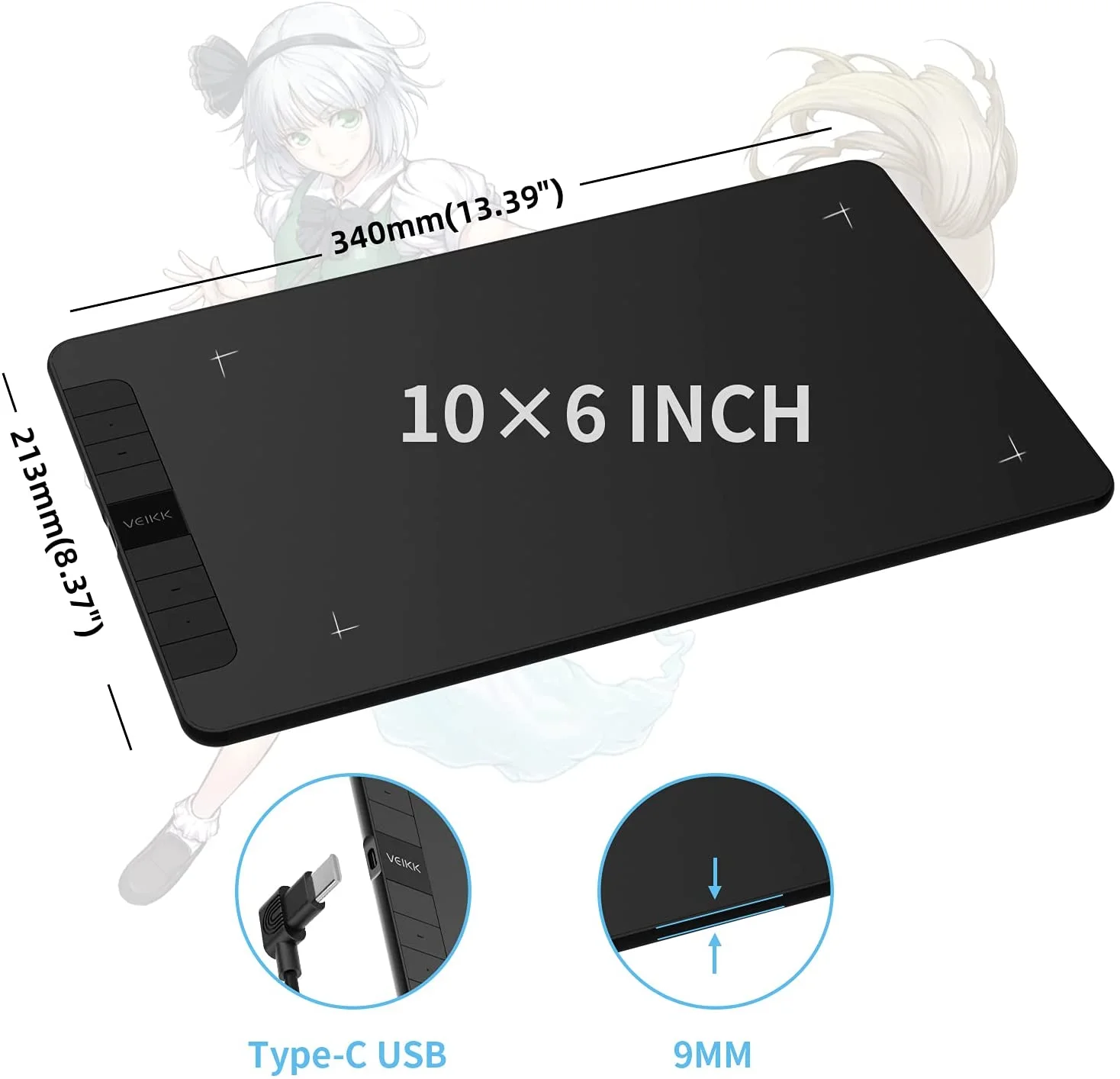 تابلت رسم VEIKK VK1060 بمساحة عمل 10×6 إنش - Image 7
