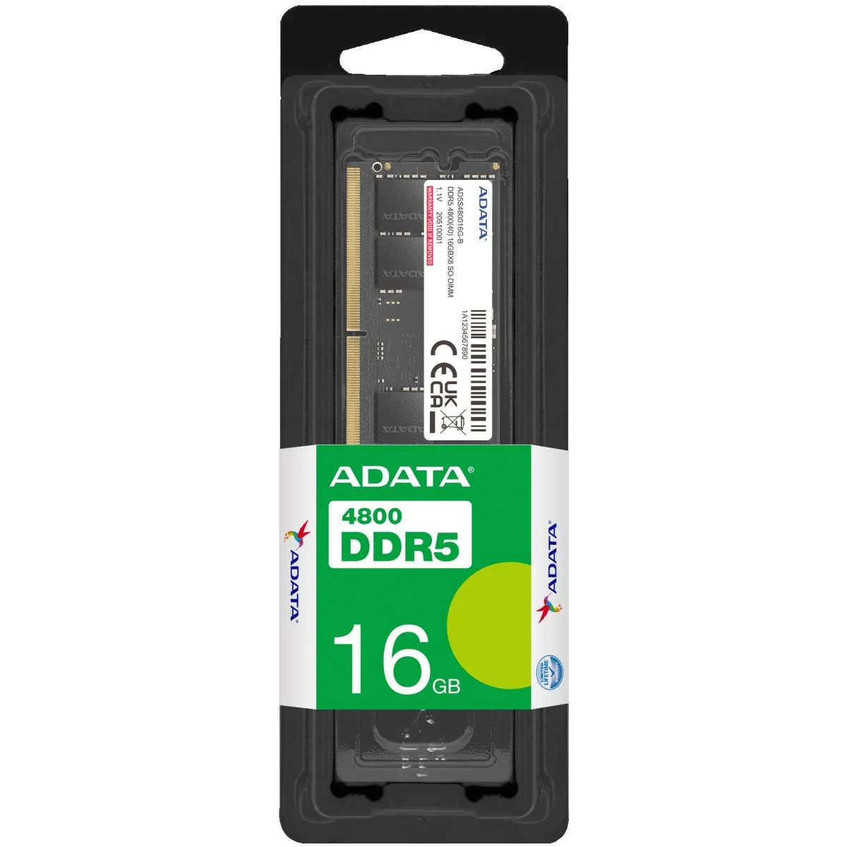ذاكرة لابتوب ADATA DDR5 SODIMM بسعة 16GB وسرعة 4800MT/s CL40