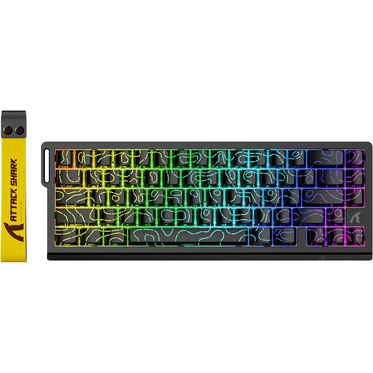 كيبورد ألعاب ATTACK SHARK X68 HE سلكي 60% بمفاتيح مغناطيسية Hall Effect، Black Contour