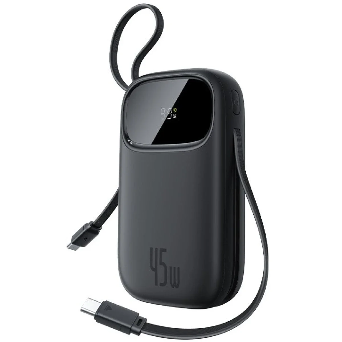 Baseus Qpow 3 Cosmic 10000mAh 45W Power Bank with 2 Built-in USB-C Cables - Black