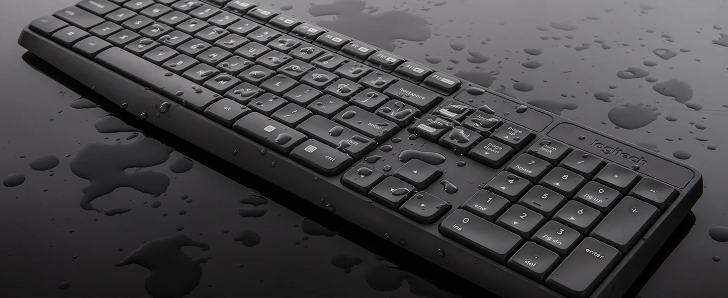مجموعة لوحة مفاتيح وفأرة لاسلكية Logitech MK235 بتخطيط عربي/إنجليزي، أسود - Image 12