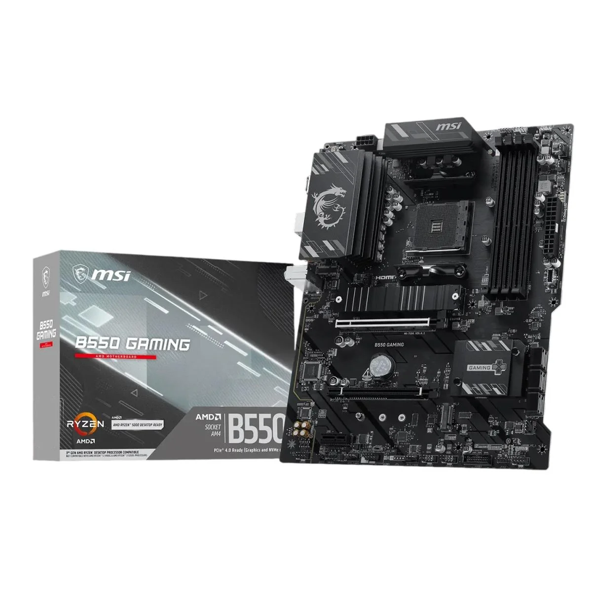 لوحة أم MSI PRO B550 GAMING ATX لمعالجات AMD Ryzen 5000 و3000، AM4، DDR4، PCIe 4.0، منفذا M.2