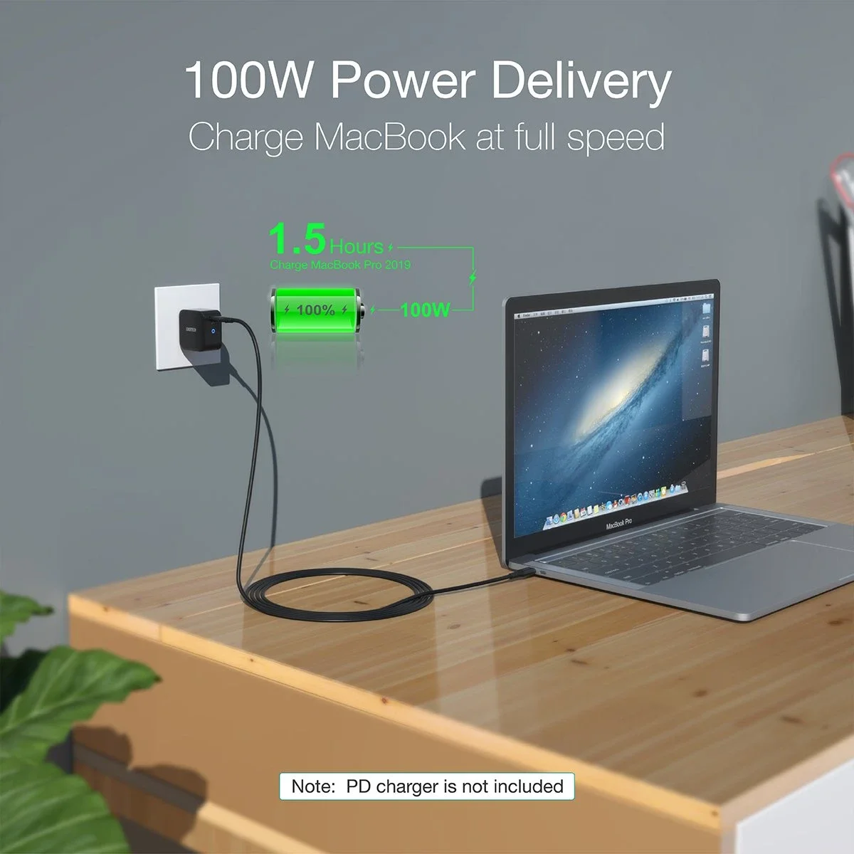 Choetech XCC-1007 USB-C to USB-C Cable 2m 100W 20V 5A - Thumbnail 4