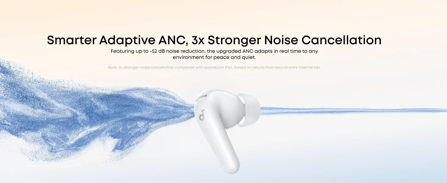 سماعات أذن لاسلكية Anker Soundcore R60i NC مع إلغاء ضوضاء تكيفي وصوت عالي الدقة، تشغيل 50 ساعة، أبيض - Thumbnail 11