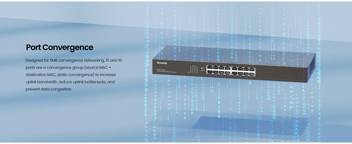 Tenda TEG1016G 16-Port Gigabit Unmanaged Rackmount Ethernet Switch - Image 14