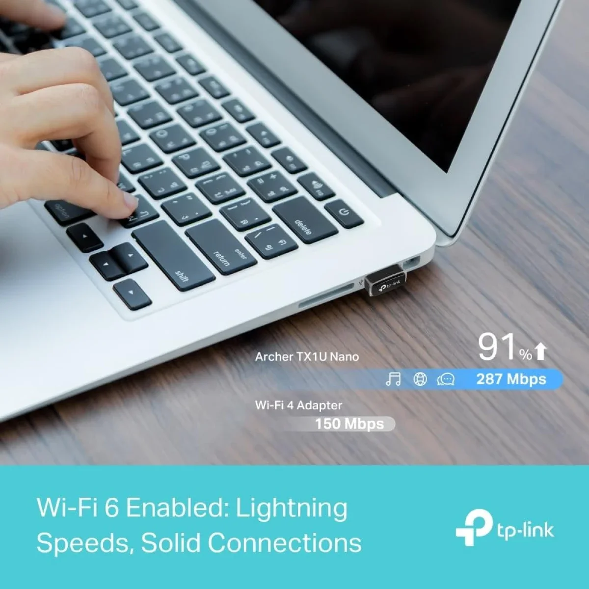 محول USB لاسلكي TP-LINK Archer TX1U Nano Wi‑Fi 6 AX300 - Image 4